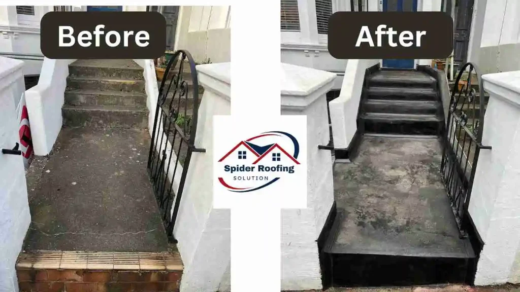 Case Study: Comprehensive Cleaning of Entrance Stairs by Spider Roofing Solutions in East London 1 Comprehensive Cleaning of Entrance Stairs by Spider Roofing Solutions in East London -